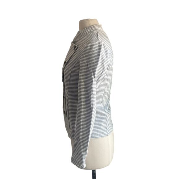 TOMMY HILFIGER Military Jacket Womens Sz Small Grey Striped Knit - Picture 4 of 6